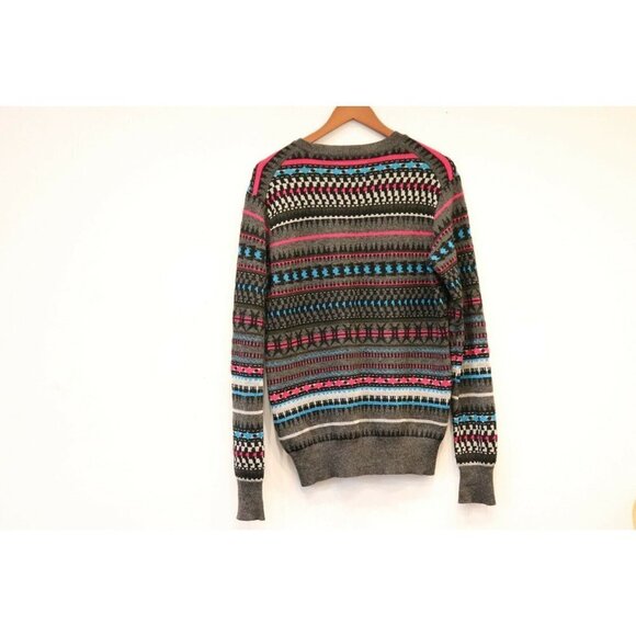Nozomi Ishiguro Men's Medium Gray Pullover Sweater Japanese Knit Striped Jumper - Picture 6 of 7